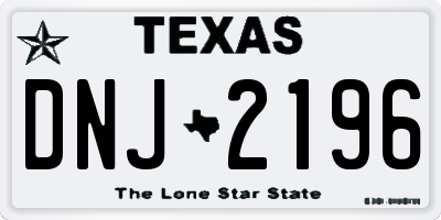 TX license plate DNJ2196