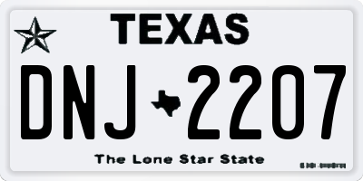 TX license plate DNJ2207