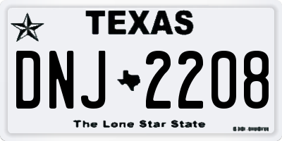 TX license plate DNJ2208