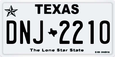 TX license plate DNJ2210