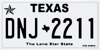 TX license plate DNJ2211