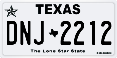 TX license plate DNJ2212