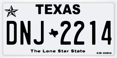 TX license plate DNJ2214