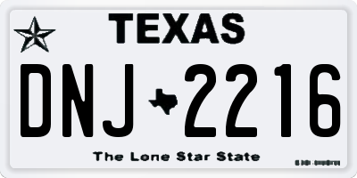 TX license plate DNJ2216