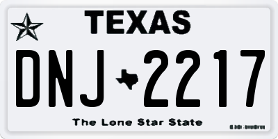 TX license plate DNJ2217