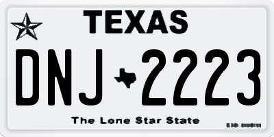 TX license plate DNJ2223