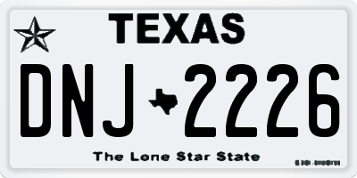 TX license plate DNJ2226