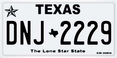 TX license plate DNJ2229