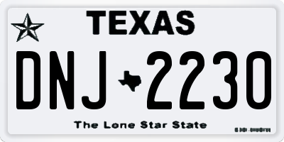 TX license plate DNJ2230