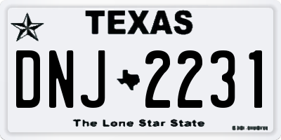 TX license plate DNJ2231