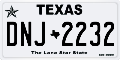 TX license plate DNJ2232