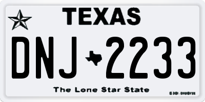 TX license plate DNJ2233