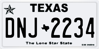 TX license plate DNJ2234