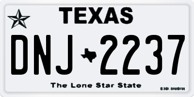 TX license plate DNJ2237