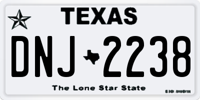 TX license plate DNJ2238