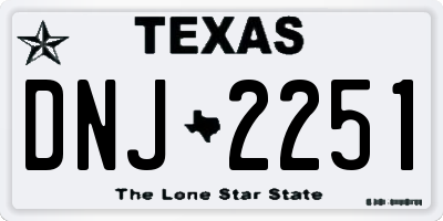 TX license plate DNJ2251