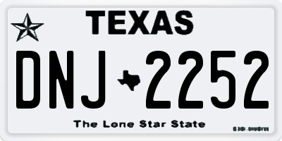 TX license plate DNJ2252