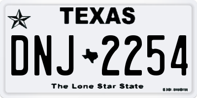 TX license plate DNJ2254
