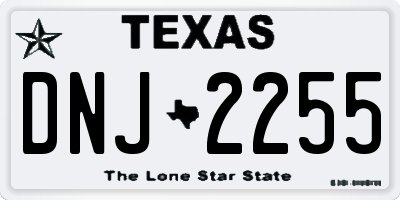TX license plate DNJ2255