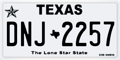 TX license plate DNJ2257