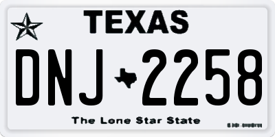 TX license plate DNJ2258