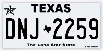 TX license plate DNJ2259