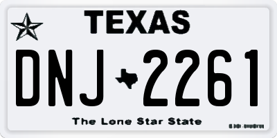 TX license plate DNJ2261