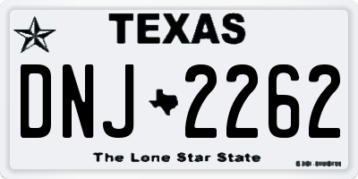 TX license plate DNJ2262
