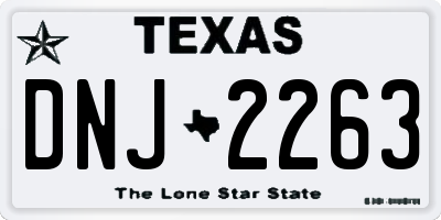 TX license plate DNJ2263