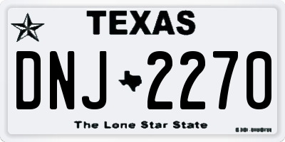 TX license plate DNJ2270