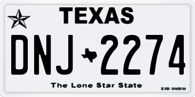 TX license plate DNJ2274