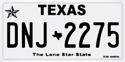TX license plate DNJ2275