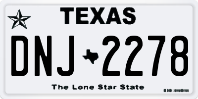 TX license plate DNJ2278