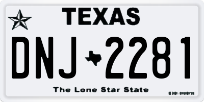 TX license plate DNJ2281