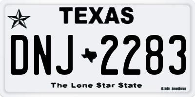 TX license plate DNJ2283