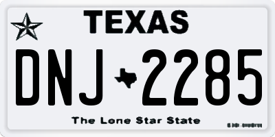 TX license plate DNJ2285