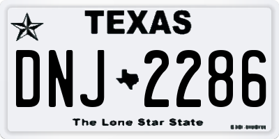 TX license plate DNJ2286