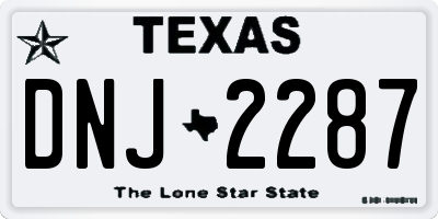 TX license plate DNJ2287