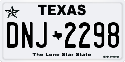 TX license plate DNJ2298