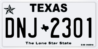 TX license plate DNJ2301