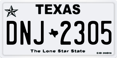 TX license plate DNJ2305