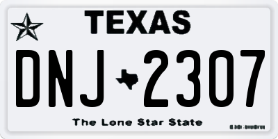 TX license plate DNJ2307