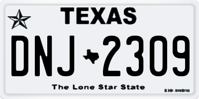 TX license plate DNJ2309