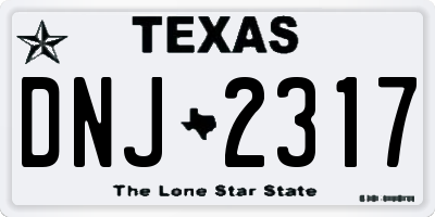 TX license plate DNJ2317