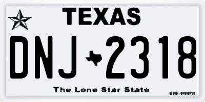 TX license plate DNJ2318