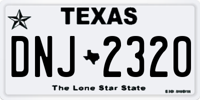 TX license plate DNJ2320