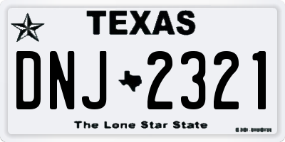 TX license plate DNJ2321