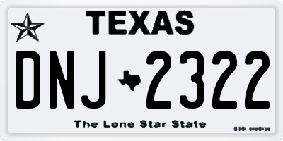 TX license plate DNJ2322
