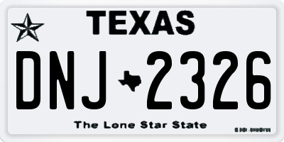 TX license plate DNJ2326
