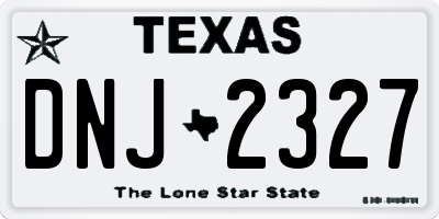 TX license plate DNJ2327